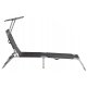 Adjustable Garden Sun Lounger with Canopy MultiGarden, Black