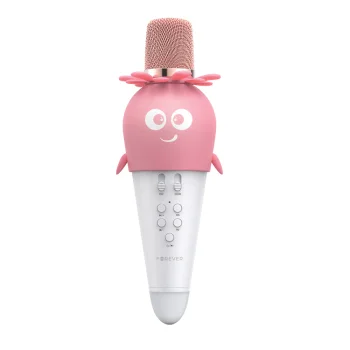 Forever AMS-200 Bluetooth Karaoke Microphone with Speaker, Pink