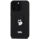 Karl Lagerfeld iPhone 13 Pro Max Case Gripstand Saffiano Choupette Pin, Black