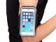 Sports armband phone case with adjustable strap for running, black