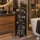 Kitchen Trolley Rack ModernHome, 5 Rotating Baskets, 28x28x90 cm, Matte Black