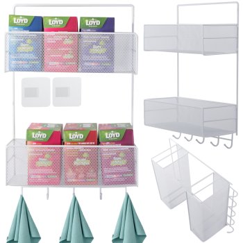 Metal organizer hanging shelf kitchen for bathroom hanger