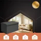 Ruhhy Velvet Storage Ottoman 60x30x30 cm, Black Foldable Bench