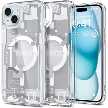 Spigen iPhone 15 Plus Case Ultra Hybrid Mag Zero One, White