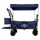 Folding Beach Wagon LUARO with Canopy and Net, Navy Blue