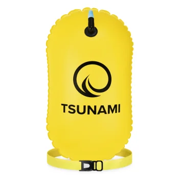 4Fizjo TSUNAMI Inflatable Swim Safety Buoy, Yellow