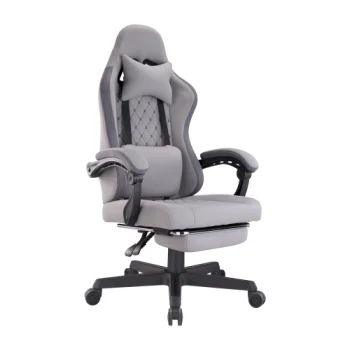 Gaming Chair with Headrest and Lumbar Support, Grey