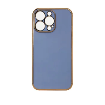 Case for Samsung Galaxy A73 5G Lighting Color Case with Gold Frame, Blue