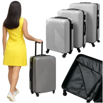 Hardshell Luggage Set 3-Piece with Spinner Wheels Trizand 26662, Grey