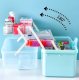 Large Medicine Organizer Box with Lock and Handle, Blue