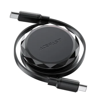 Acefast C13-03 Retractable USB-C to USB-C Cable 60W, 0.8m, Black