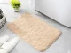 Soft Absorbent Bathroom Mat, 80x50 cm, Beige