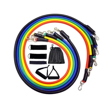 11 Pack Exercise Resistance Bands with Handles Exercise Stretch Fitness Home and Carry Bag