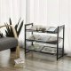 Leobert Metal Shoe Rack, 3 Tiers, Black