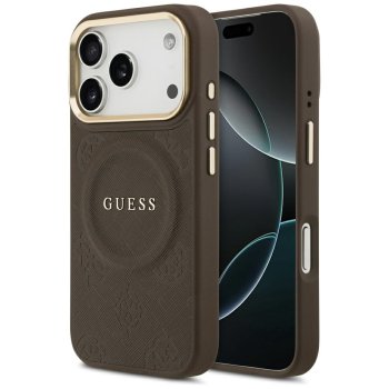 Guess Peony Hot Stamp MagSafe Phone Case Cover iPhone 17 Pro - Brown
