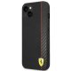 Ferrari iPhone 14 Plus Case On Track Stripe Carbon, Black