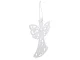 Christmas Tree Ornaments Glitter Angels, 3 pcs, White