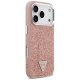 Guess Glitter Triangle Logo MagSafe Phone Case Cover iPhone 17 Pro - Pink