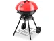 Portable Round Charcoal Grill with Lid and Wheels, 40 cm
