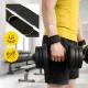 4FIZJO Leather Deadlift Straps Weightlifting Wrist Straps, Black