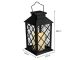 Dekoratyvinis LED žibintas su žvake, 28 x 14 x 14 cm, juodas