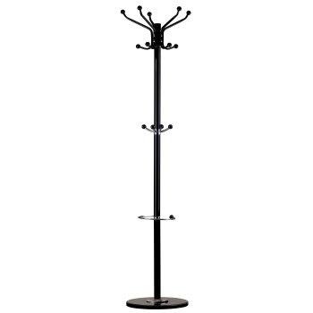 Coat Rack Stand with 14 Hooks and Umbrella Holder ModernHome, Black