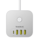 Baseus PowerCombo 7 in 1 Power Strip Cube, 3 AC + 3 x USB-A + 1 x USB-C, 20W, 1.5m, White