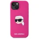 Karl Lagerfeld Silicone Karl Head Print MagSafe Case for iPhone 15, Fuchsia