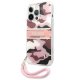Guess iPhone 13 Pro Max Case Camo Strap Pink