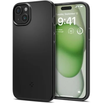 Spigen Liquid Air Case for iPhone 15 Plus, Black