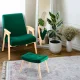 Sofotel Norse Upholstered Footstool Ottoman, Dark Green