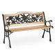 Wooden Garden Bench with Backrest 123.5x74x48cm Gardi Rose Sofotel