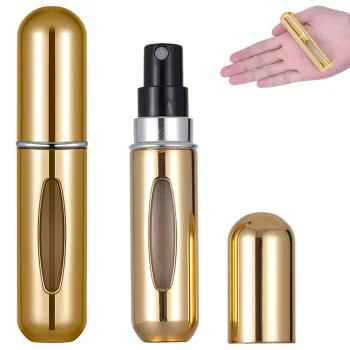 Travel Perfume Atomizer Bottle, 5ml, Gold