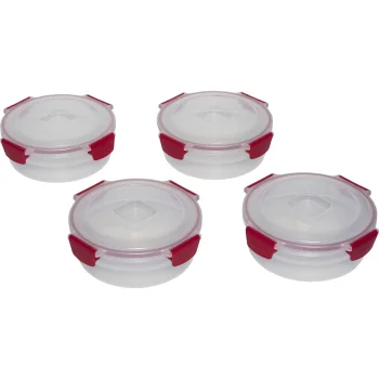 Joseph Joseph Nest Lock 4-Piece Round Food Container Set 1 L, Red
