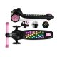 Kids 3-Wheel Balance Scooter with LED Wheels Ricokids Glowi, black-pink