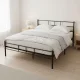 ModernHome Metal Bed Frame with Slats, 140x200 cm, Black