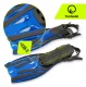 TSUNAMI Kids Swimming and Diving Fins Size 33-37 Black/Blue