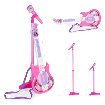 Kids Electric Guitar Toy Set with Microphone and Stand MP3
