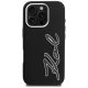 Karl Lagerfeld FW Grained Signature Logo vāciņš iPhone 16 Pro Max, Melns