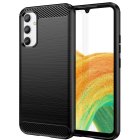 Samsung Galaxy A34 (SM-A346) Carbon Fiber TPU Protective Case Cover, Black