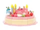 Kids Toy Wooden Birthday Party Cake with Accessories Pretend Food Set, 48 pcs.