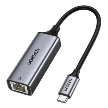 Tinklo adapteris Ugreen CM199 USB-C į RJ45 Gigabit Ethernet 1000 Mbps, pilkas