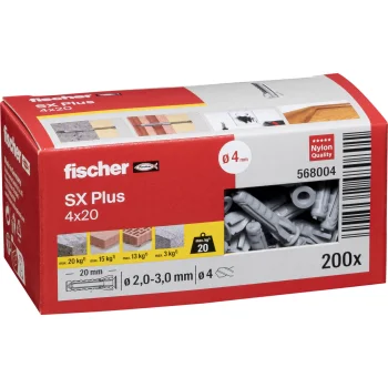 Fischer SX Plus 4x20 Expansion Plugs, 200 pcs