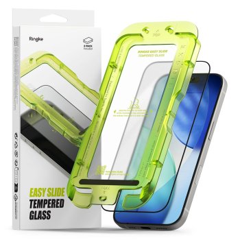 Ringke Easy Slide 2-pack tempered glass iPhone 17 - black