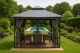 Waterproof Gazebo Canopy Replacement 3x3 m with Vented Top, Grey