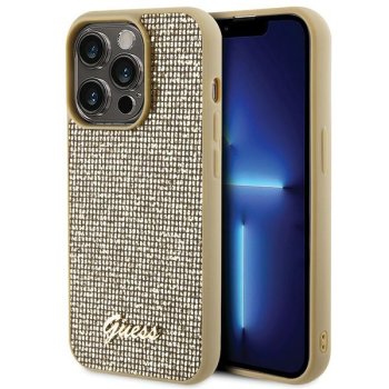 Apple iPhone 15 Pro 6.1'' Guess Disco Metal Script Case Cover, Gold