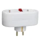 Maclean MCE338 F Electric Socket Splitter with Switch, 2 Sockets, Type F, White