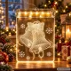 LED Christmas Window Decoration Bells, 6 LEDs, Battery Operated