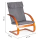 ModernHome Rocking Chair, Grey/Walnut