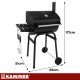 Kaminer Charcoal Grill with Lid and Thermometer, 82x51x117 cm, Black